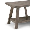 WyndenHall 48" Stewart Solid Wood Industrial Entryway Bench in Driftwood: Lacquered Finish, Seats 2, Wood Legs - 4 of 4