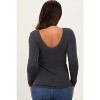 Pinkblush Charcoal Ribbed Scoop Neck Long Sleeve Maternity Top - 3 of 3
