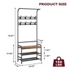 23.6''Coat Rack, 3-in-1 Hall Tree with Shoe Bench - 2 of 4