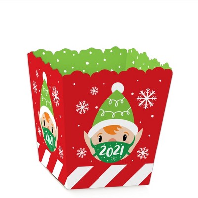 Big Dot of Happiness Merry Christmask - Party Mini Favor Boxes - 2021 Quarantine Christmas Party Treat Candy Boxes - Set of 12