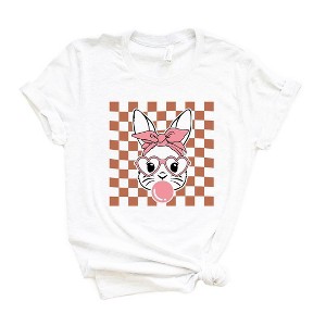 Simply Sage Market Women's Checkered Bunny Short Sleeve Graphic Tee - 1 of 3