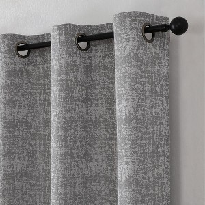 Set Of 2 Camden Textured Light Reducing Energy Saving Grommet Top Window Curtain Panels - Kate Aurora - 1 of 4