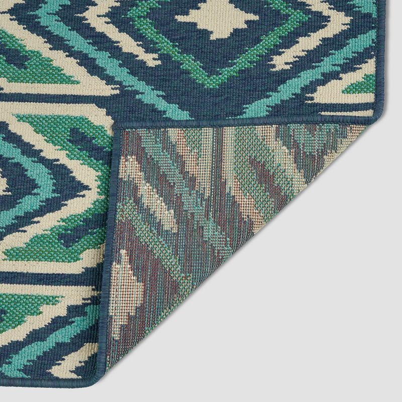 Myrtle Geometric Outdoor Rug Navy/Green - Christopher Knight Home, 5 of 7