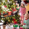 Angel Sar Electric Christmas Train Set with Tree Surround Track, Steam Train with Santa Coach, Sound & Light - 2 of 4