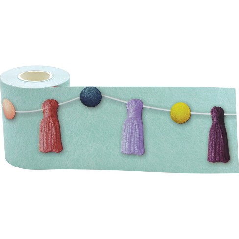 Teacher Created Resources Oh Happy Day Pom-Poms and Tassels Straight Rolled Border Trim, 50 Feet (Pack of 6) - image 1 of 1