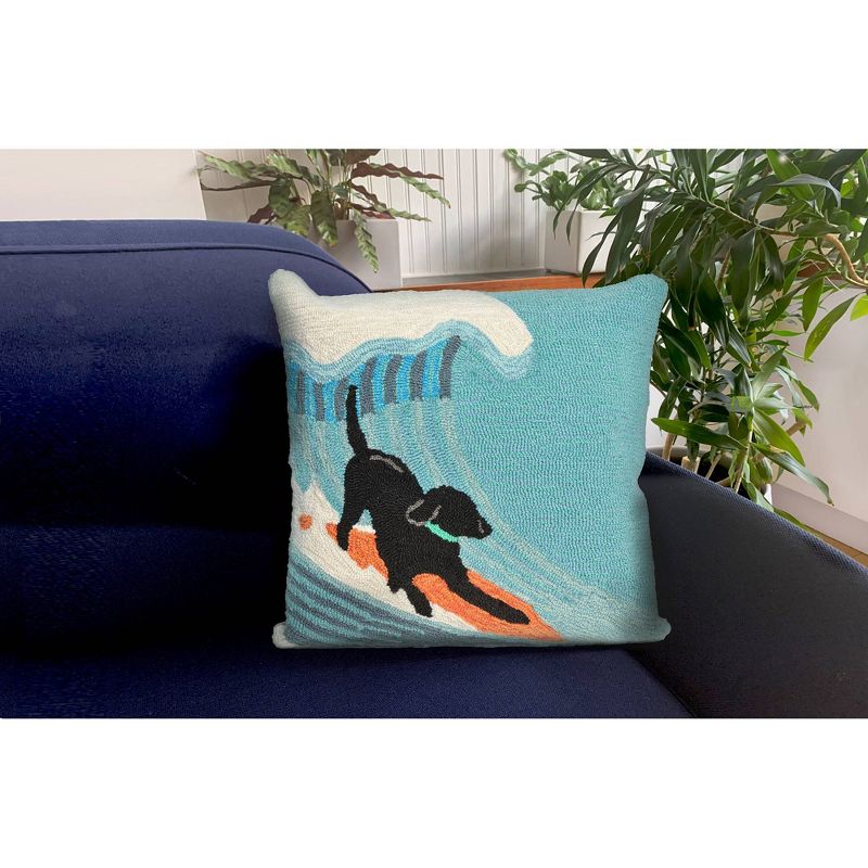 18&#34;x18&#34; Pool Side Surfing Indoor/Outdoor Square Throw Pillow Blue - Liora Manne, 5 of 7