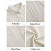 Mens Button Down Linen Shirts Casual Long Sleeve Dress Shirts Regular Fit Cotton Beach Yoga Shirts with Pocket - 3 of 4