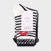Women's Striped Waffle Knit 2pk Crew Socks with Bow Applique - Auden™ Ivory/Black/Red 4-10 - 2 of 3