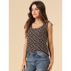 Allegra K Women's Sleeveless Casual Bow Tie Decor Strap Chiffon Floral Tank Tops - 2 of 4