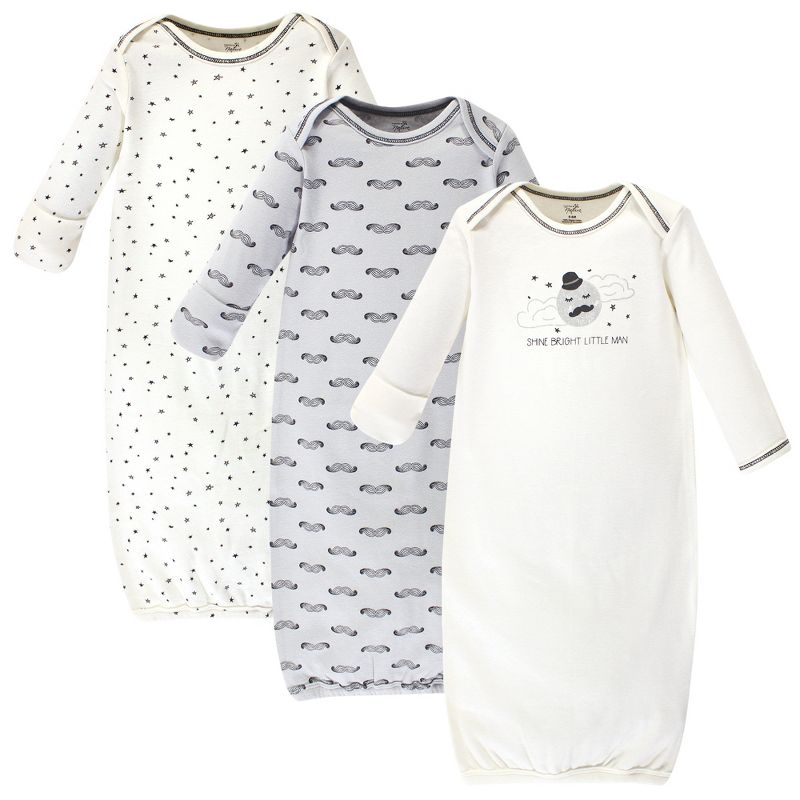 Touched by Nature Infant Boy Organic Cotton Gowns, Mr Moon, Preemie/Newborn, 1 of 5
