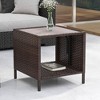 Sonkuki Outdoor Square PE Rattan Coffee Table - 2 of 4