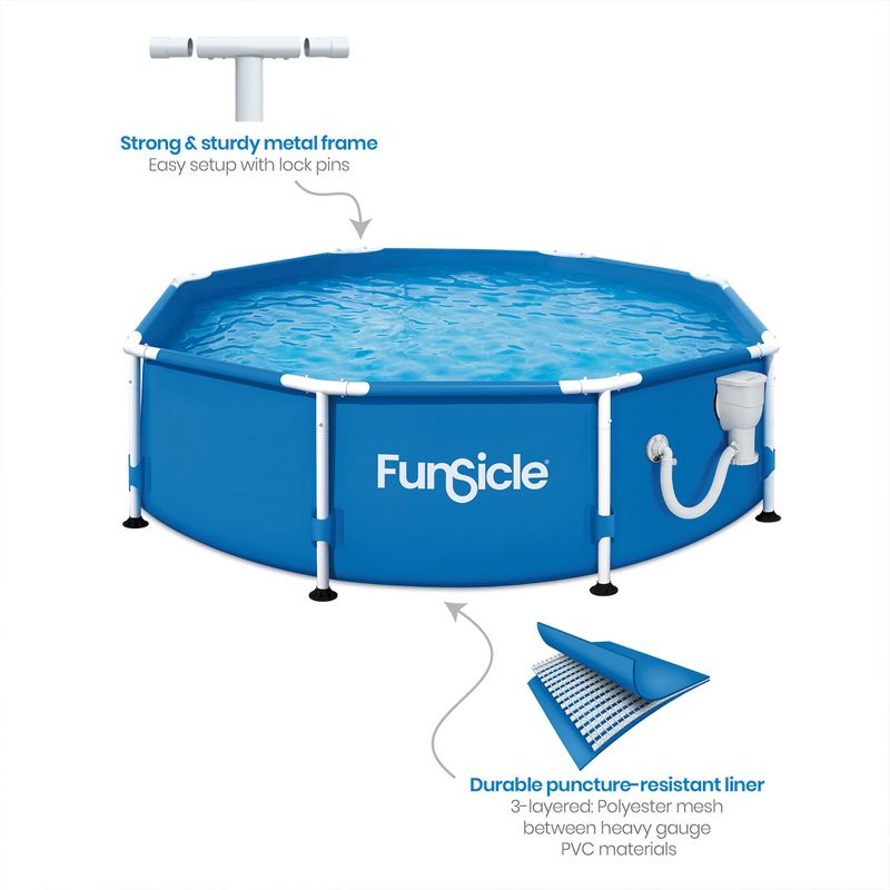 Funsicle Outdoor Activity Round Frame Above Ground Swimming Pool Set, 4 of 8