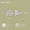 Gilded Lab-Grown Diamond 7 Stone Flower Earrings in 925 Sterling Silver & 14KT Yellow Gold-Plated Silver | 1/4, 1/2, 1, 2 Carat Total Weight - 4 of 4