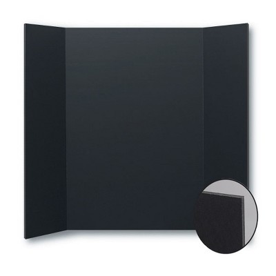 Tri-Fold Foam Display Board, 36 x 48, Black - Zerbee