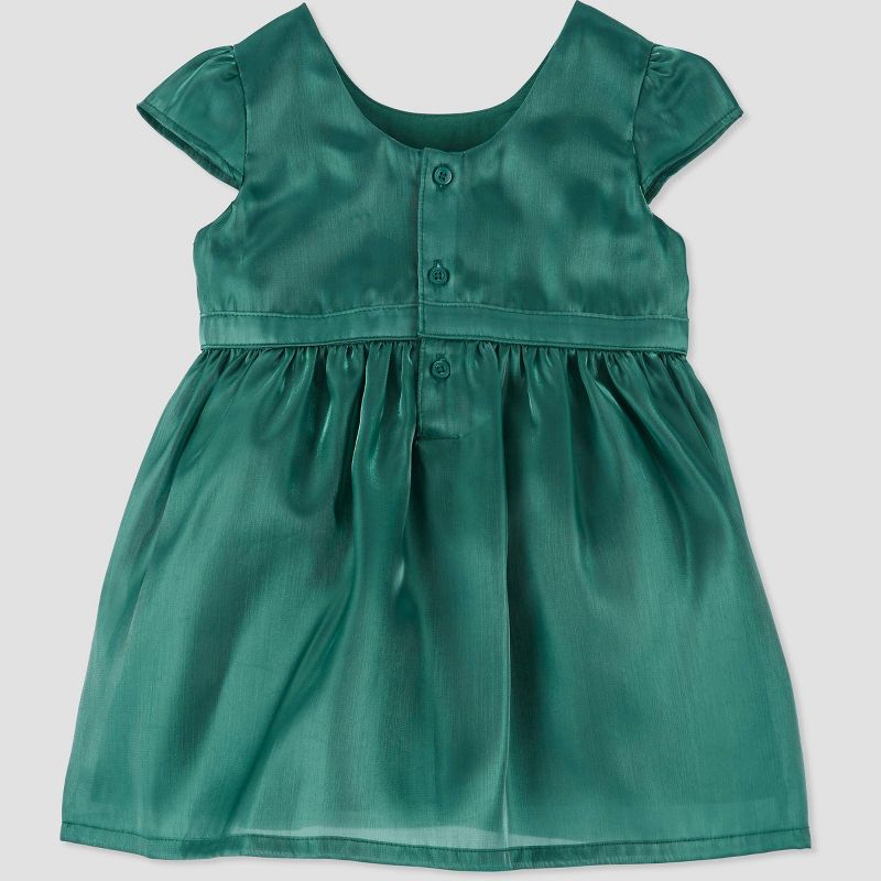 Carter&#39;s Just One You&#174; Baby Girls&#39; Short Sleeve Shiny Dress - Green, 3 of 7