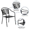 Emma and Oliver Commercial Grade 5 Pack Indoor-Outdoor Steel Patio Arm Chair with Round Back - 4 of 4