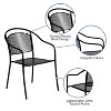 Emma and Oliver Commercial Grade 5 Pack Indoor-Outdoor Steel Patio Arm Chair with Round Back - image 4 of 4