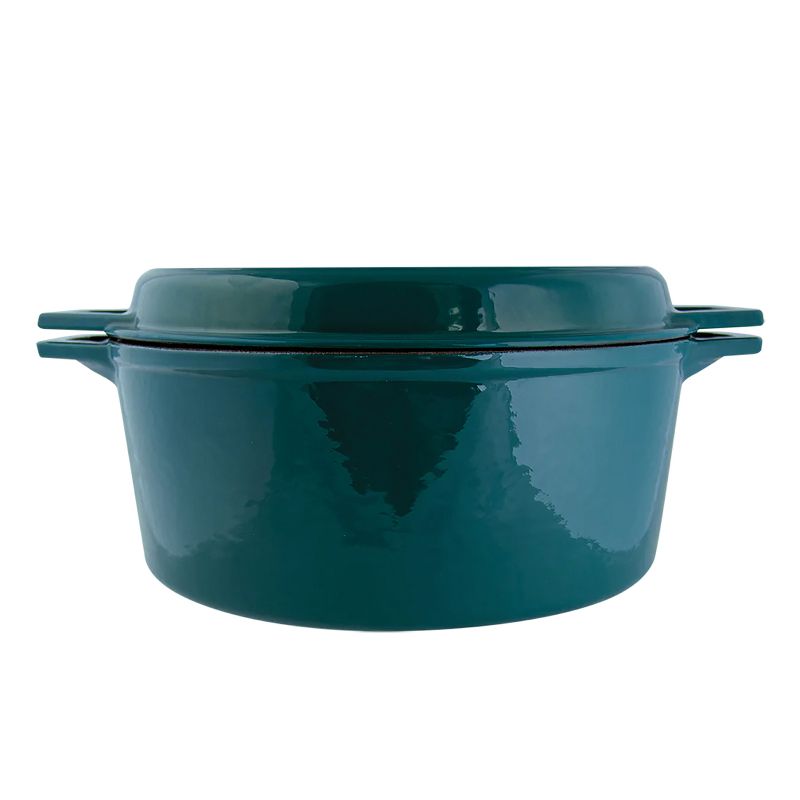 Taste of Home® 7-Qt. Enameled Cast Iron Dutch Oven with Grill Lid, Sea Green, 5 of 11