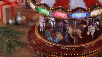Mr. Christmas 16.5" Brown and Gold LED Carousel Decoration