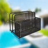 Outdoor PE Rattan Poolside Float Storage Box with Rolling Wheels, Weather-Resistant Patio & Beach Organizer for Pool Accessories - 3 of 4