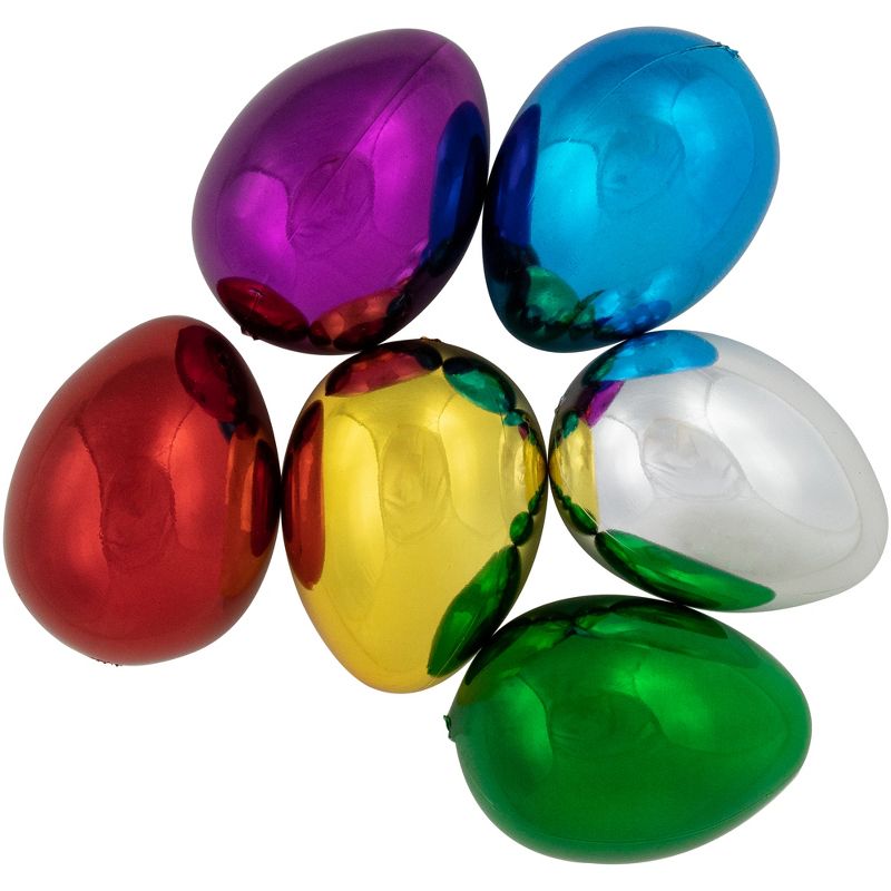 Northlight 6ct Springtime Easter Egg Decorations 3.5” - Metallic, 1 of 10