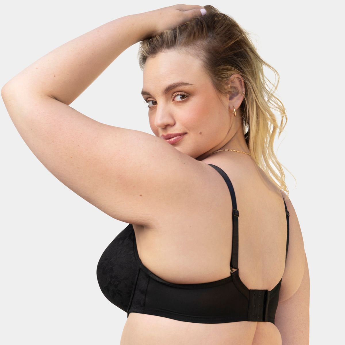 Curvy Couture No-Show Lace Plunge T-Shirt Bra - thumbnail 3