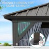 Acekool Hardtop Gazebo for Patio with Netting and Curtains, Metal Roof Canopy Aluminium Frame Permanent Pavilion, Brown - 4 of 4