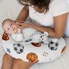 Sweet Jojo Designs Baby Boy Muslin 100% Cotton Nursing Pillow Cover Watercolor Sports Theme Blue Brown and Orange - 2 of 4