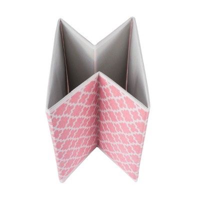 Pink Sorbet Lattice Fabric Cube Storage Bins, Set of 2