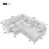 107.5"W U-shaped Sectional Sofa Couch, Pull-out Sofa Bed with a Storage Chaise Lounge and Charging Devices 4S -ModernLuxe - 3 of 4