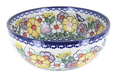 Blue Rose Polish Pottery 473 Kalich Large Bowl