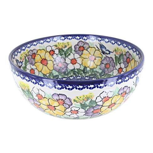 Blue Rose Polish Pottery Pastel Garden Large Bowl : Target