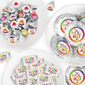 Big Dot of Happiness Holi Hai - Mini Candy Bar Wrappers, Round Candy Stickers & Circle Stickers - Festival of Colors Candy Favor Sticker Kit - 304 Pc - 1 of 4