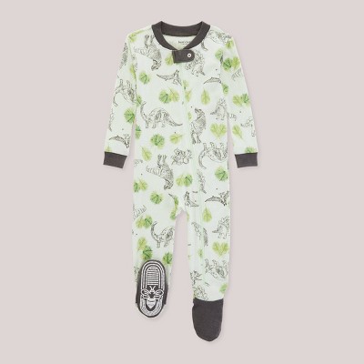 Burt's Bees Baby® Baby Boys' Dino Rama Organic Cotton Footed Pajama - Light Green 18M