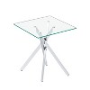 Dolonm 17.72" Square Tempered Glass End Table with Metal Legs, Set of 2, Modern Living Room Side Tables - 2 of 4