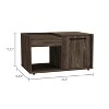 Coffee Table Dext, Single Door Cabinet, One Open Shelf, Dark Walnut Finish - 2 of 4