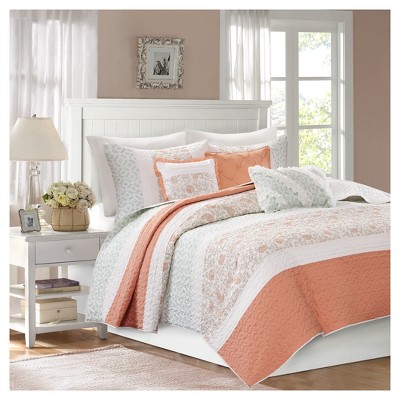 coral quilt bedding