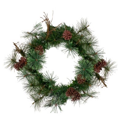 Northlight 16" Country Mixed Pine Artificial Christmas Wreath - Unlit