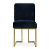 Set of 2 Mason Modern Dining Chairs With Gold Metal Sled Base Upholstered Fabric Dining Chairs-Maison Boucle - 3 of 4