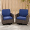 EAGLE PEAK Ocean Vista Outdoor Patio Chairs,  All-weather PE Wicker 360-Degree Rocking Swivel Chairs with Cushions - 2 of 4