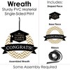 Big Dot of Happiness Tassel Worth The Hassle - Gold - Outdoor Graduation Party Decor - Front Door Wreath - 3 of 4
