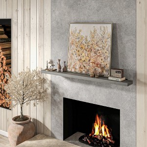 Fireplace Mantel, Floating Farmhouse Solid Fir Wood Shelf, Handmade Heavy Duty Wall Mounted Shelf, with Metal Bracket - 1 of 4