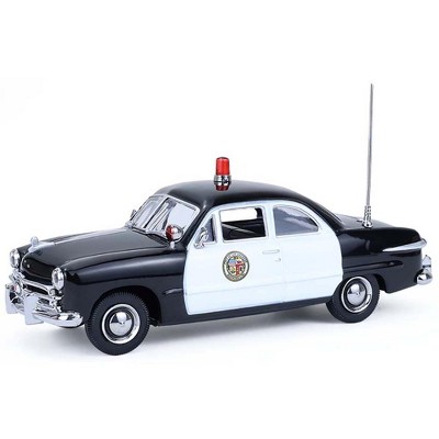 1949 Ford Custom Police Car "LAPD (Los Angeles Police Department)" Black and White 1/64 Scale Diecast Model Cars by Greenlight