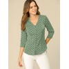INSPIRE CHIC Women's Polka Dots 3/4 Sleeve Casual Button Front Shirt - 4 of 4
