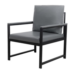 NicBex PU Leather Accent Chair,Upholstered Living Room Chairs with Loose Back Pillow and Non-Slip Adsorption Feet,Accent Chairs for Living Room - 1 of 4