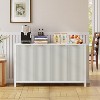 Fluted Sideboard Buffet Cabinet, 4 Doors & Adjustable Shelves, Wood Accent Cabinet Coffee Bar Table TV Console for Living Dining Room Kitchen Entryway - 3 of 4