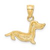 Black Bow Jewelry 14k Yellow Gold Satin and Diamond Cut Dachshund Pendant - 3 of 4