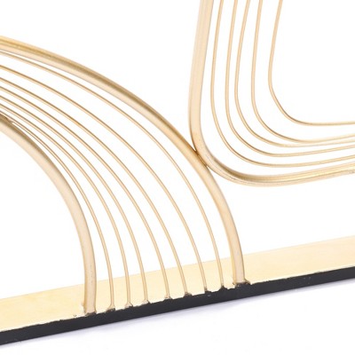 Gold and Silver Abstract Rectangular Metal Wall Art Set