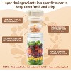 BRINJOY 4 Pack Glass Salad Jars with Lids Meal Prep, Leakproof Container, Two Small Built-in Boxes with Wet/Dry Separation, 32oz Mason Jars - 2 of 4