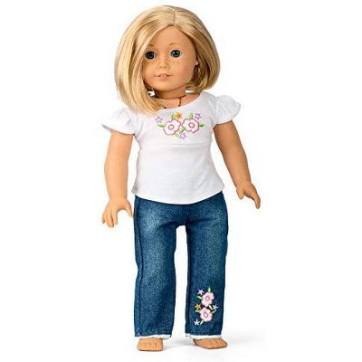 Dress Along Dolly Casual T-shirt & Jeans Outfit for American Girl Doll